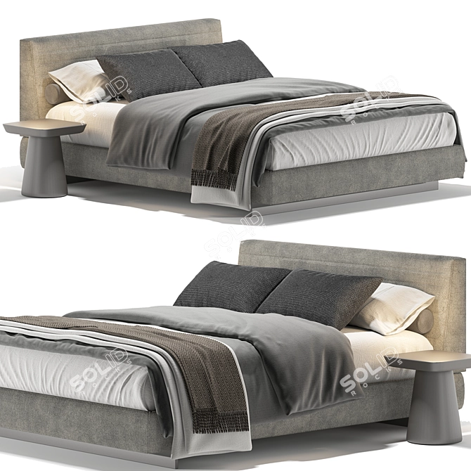 Modern Minotti Roger Bed Design 3D model image 1