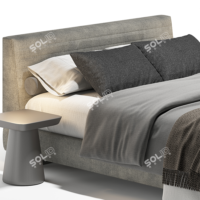 Modern Minotti Roger Bed Design 3D model image 2