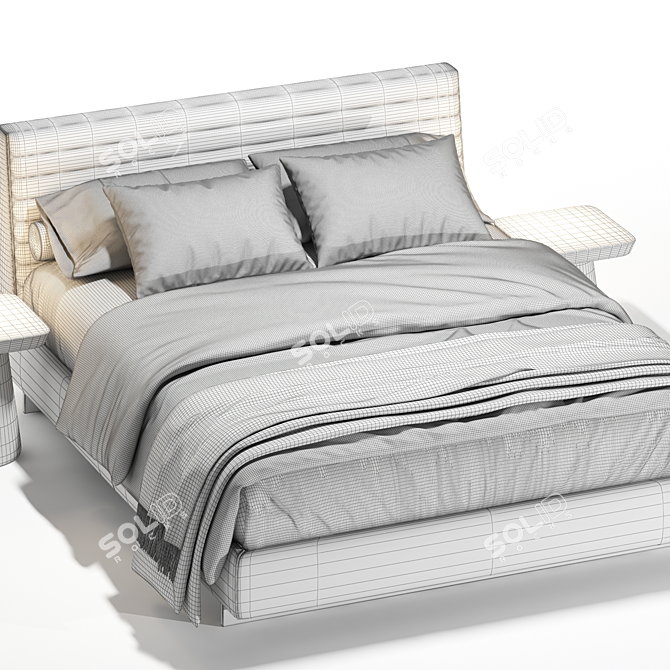 Modern Minotti Roger Bed Design 3D model image 3