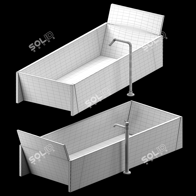 Agape Face à Face Bathtub 3D model image 2