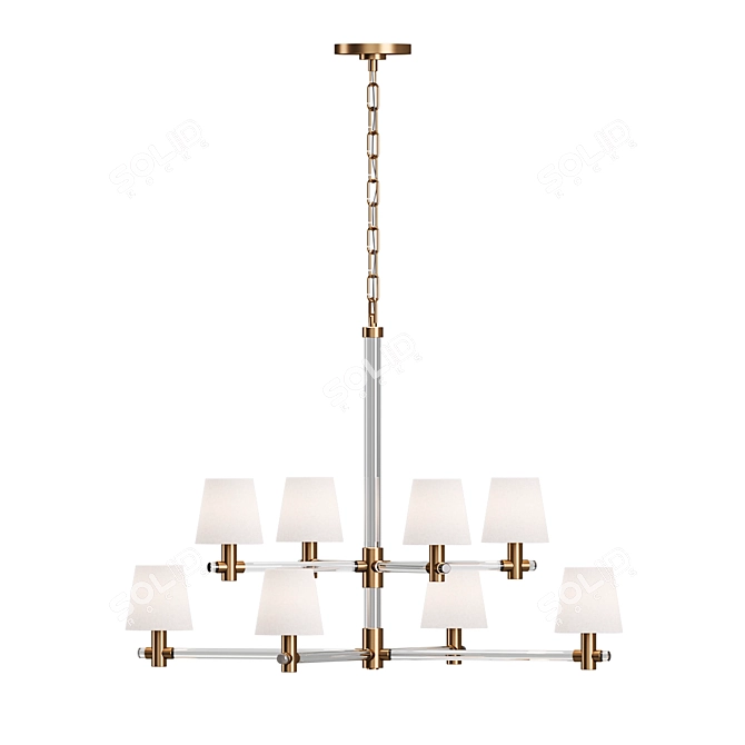 Elegant Sable Small Chandelier 3D model image 1