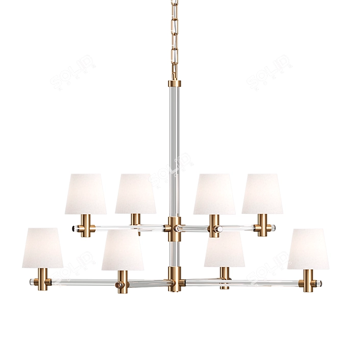 Elegant Sable Small Chandelier 3D model image 2