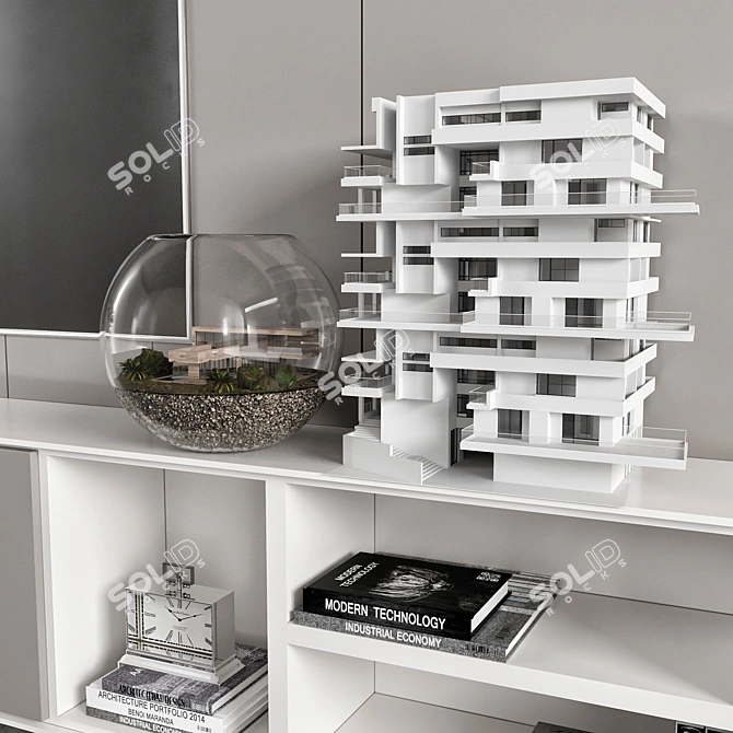  Modern 3D TV Wall Unit 3D model image 3