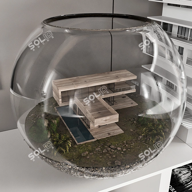  Modern 3D TV Wall Unit 3D model image 5