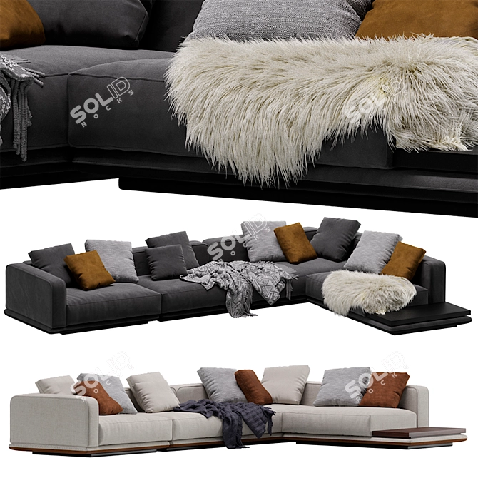 Stylish Minotti HORIZONTE Modular Sofa 3D model image 1