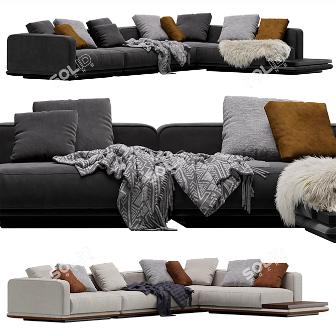 Stylish Minotti HORIZONTE Modular Sofa 3D model image 4