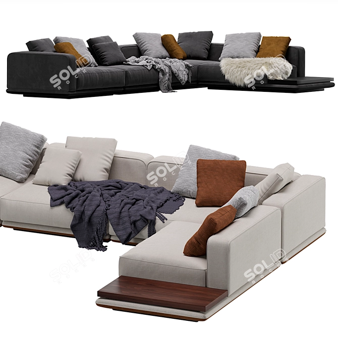 Stylish Minotti HORIZONTE Modular Sofa 3D model image 5