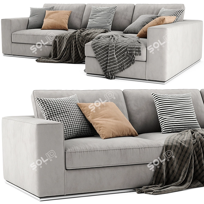 Italian Hermes Chaise Longue Sofa 3D model image 4