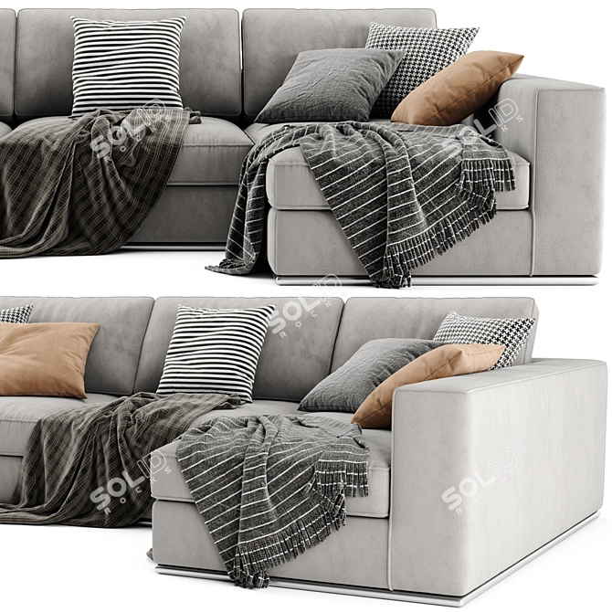 Italian Hermes Chaise Longue Sofa 3D model image 5