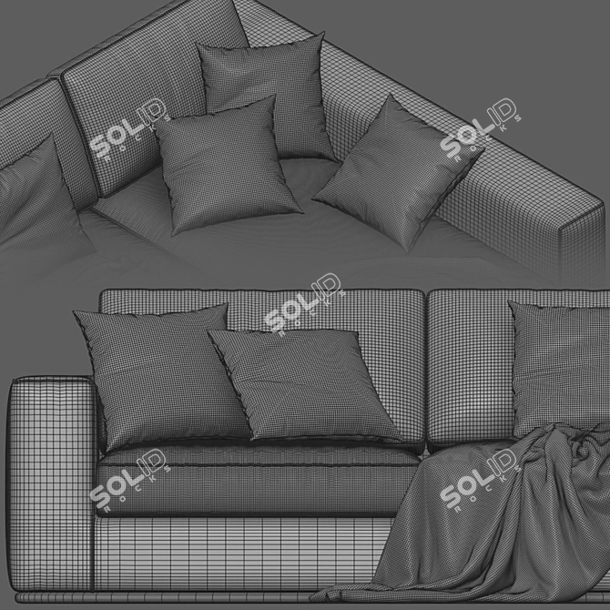 Italian Hermes Chaise Longue Sofa 3D model image 1