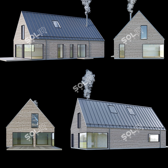 2014 Modern House Model Kit 3D model image 2