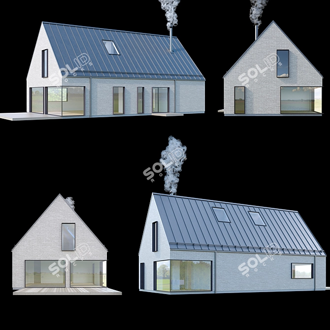 2014 Modern House Model Kit 3D model image 3