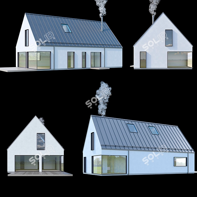 2014 Modern House Model Kit 3D model image 4