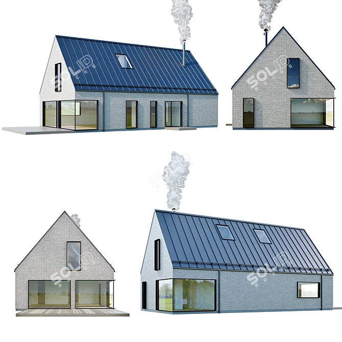 2014 Modern House Model Kit 3D model image 19