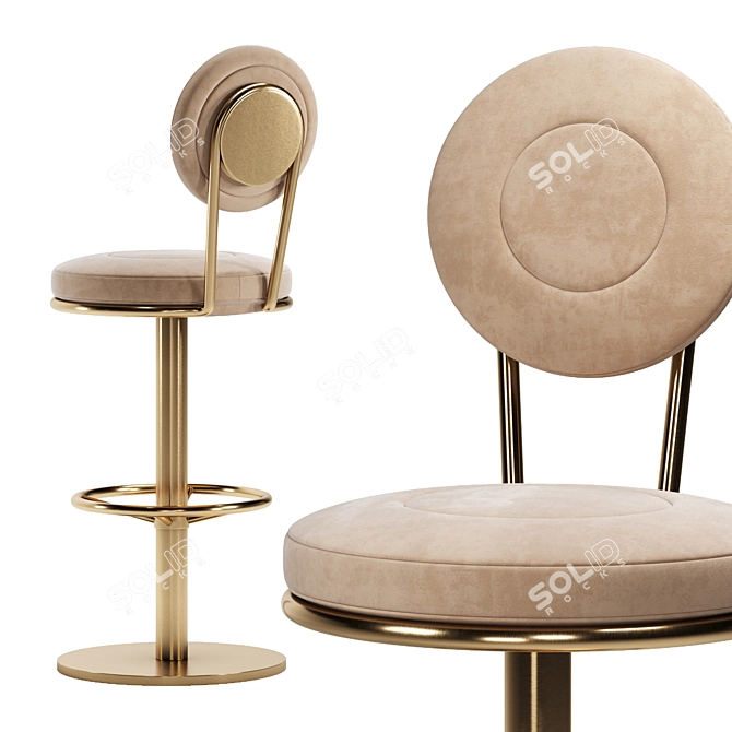 Modern Stylish Iris Bar Chair 3D model image 2