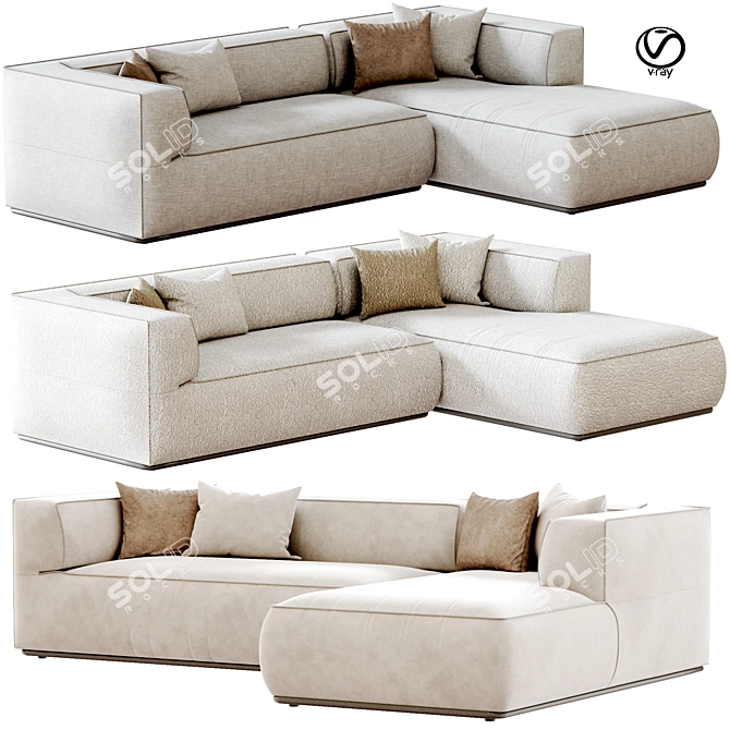 Elegant PERRY Sofa Flexform 3D model image 1