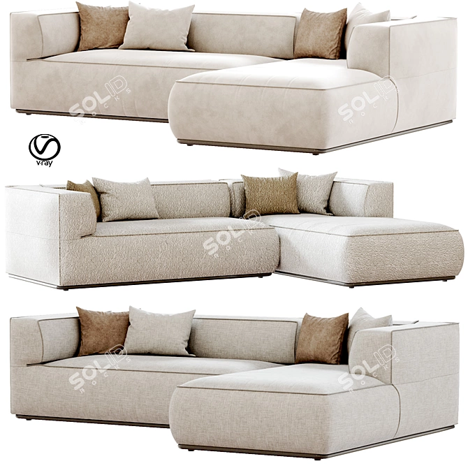 Elegant PERRY Sofa Flexform 3D model image 2