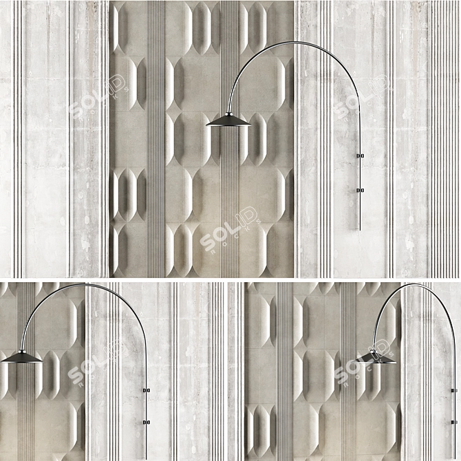 Luxury 3D Decorative Wall Panel 3D model image 1