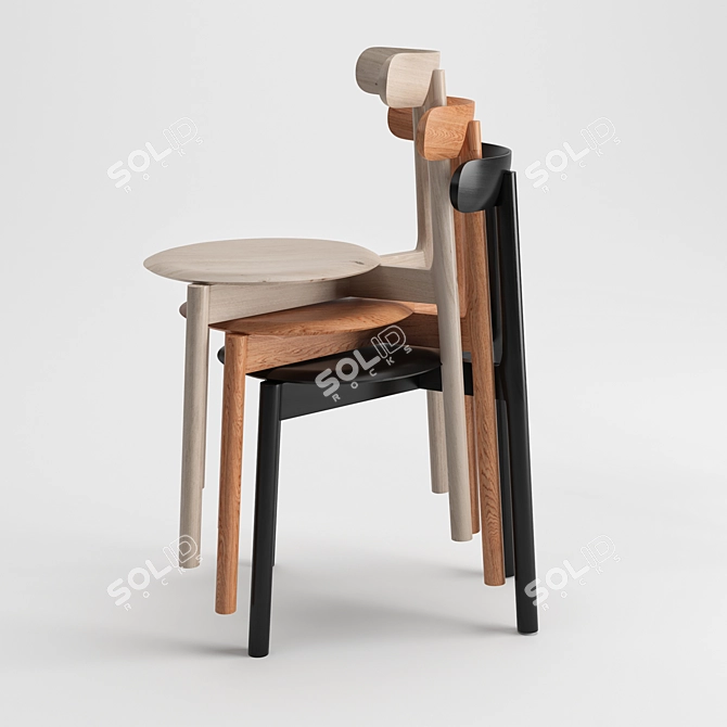 Unique Slim Chair with Flap-Ears 3D model image 2