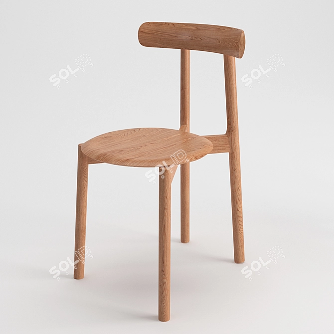 Unique Slim Chair with Flap-Ears 3D model image 3