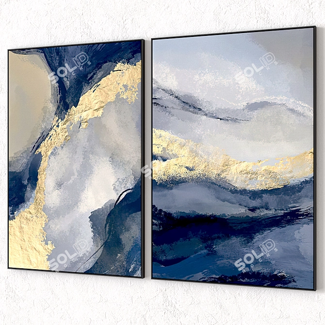 Set of 6 Large Wall Art 3D model image 3