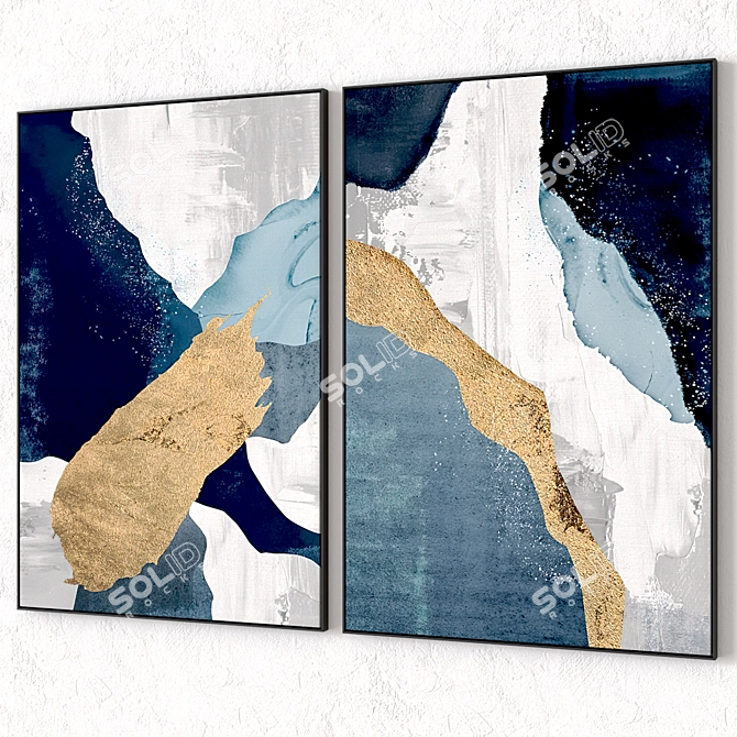 Set of 6 Large Wall Art 3D model image 4