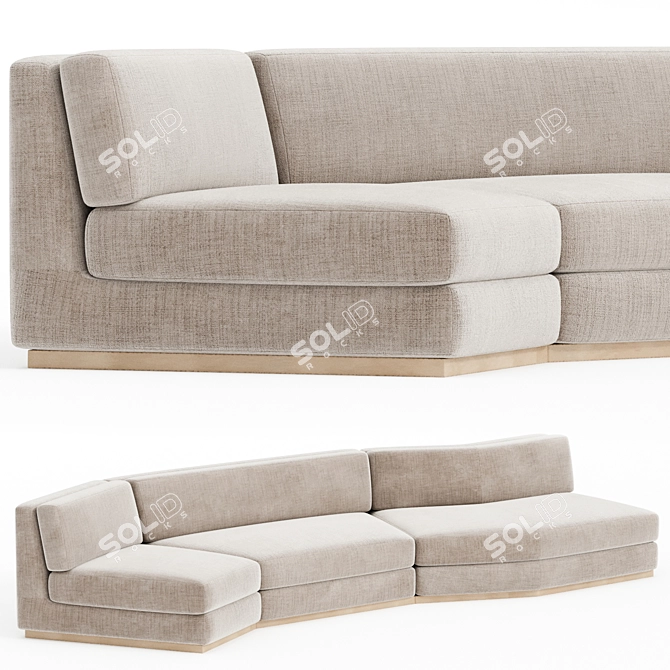 Luxury Saint-Tropez Sofa 3D model image 1