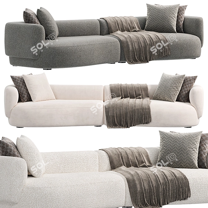 Modern FAO Sofa by Delcourt 3D model image 2