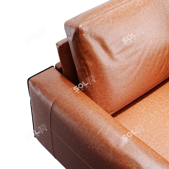 Luxury Swivel Leather Lounge Chair 3D model image 2