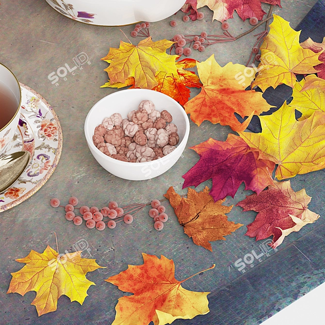 Autumn Tea Set | Decorative Paradise 3D model image 3