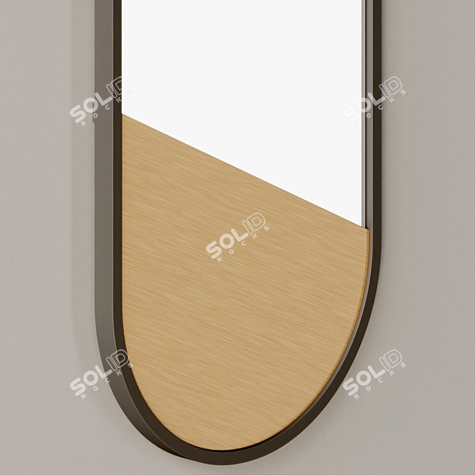 Handcrafted Natural Material Art Deco Mirror 3D model image 3