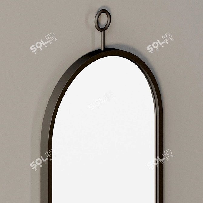Handcrafted Natural Material Art Deco Mirror 3D model image 4