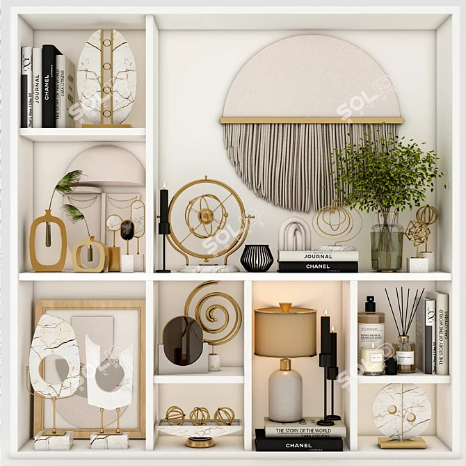 Elegant Decor Set with Textures 3D model image 1