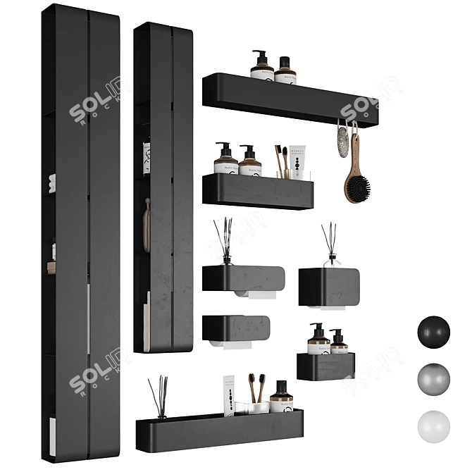 Tezza Bathroom Accessory Set 3D model image 1