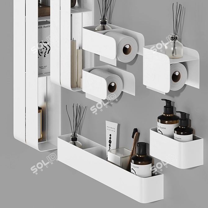 Tezza Bathroom Accessory Set 3D model image 2