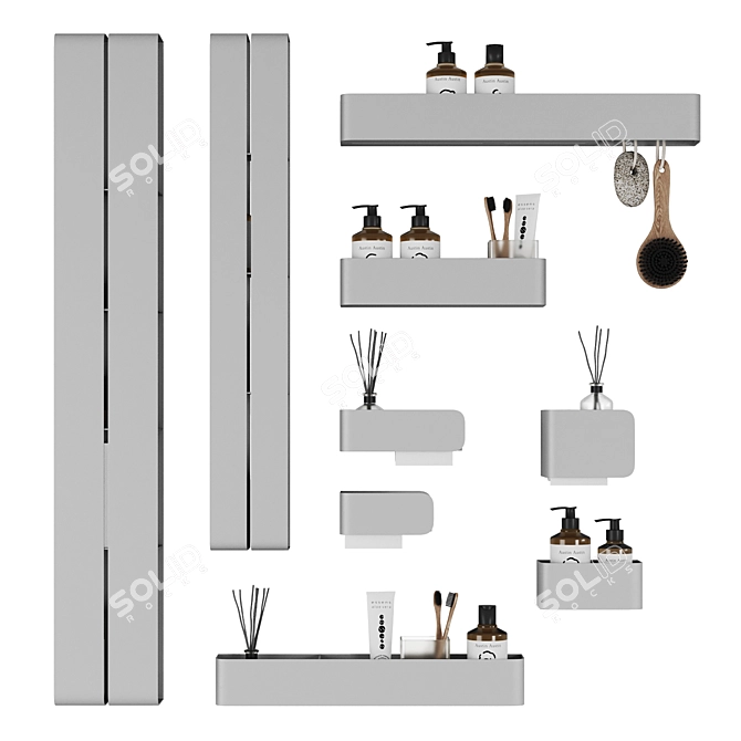 Tezza Bathroom Accessory Set 3D model image 5