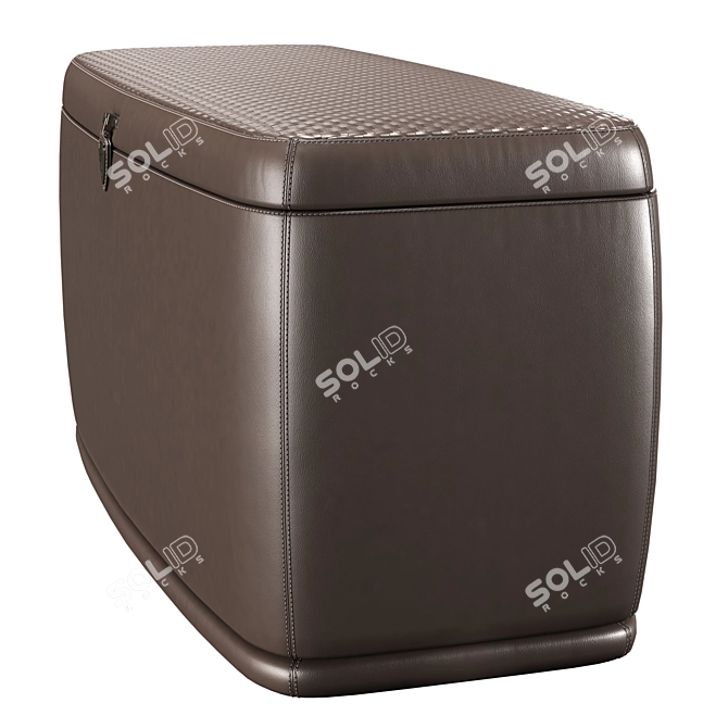 Luxury Upholstered Rectangular Pouffe 3D model image 3