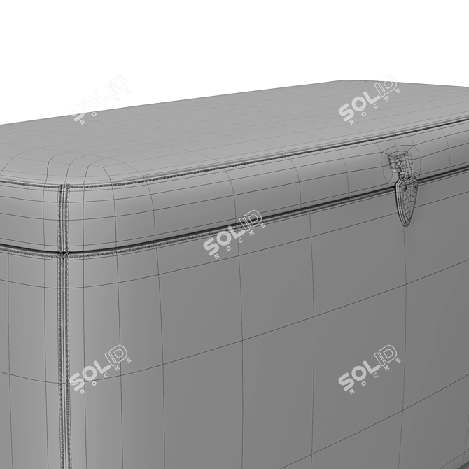 Luxury Upholstered Rectangular Pouffe 3D model image 6