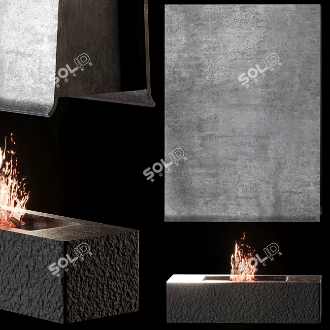 Elegant Ventilated Fireplace Ensemble 3D model image 1