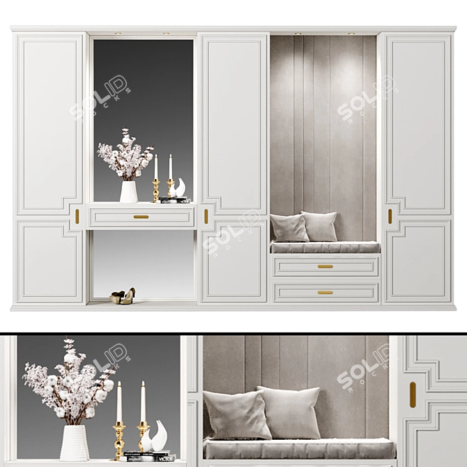  Modern Hallway Furniture Set 3D model image 1