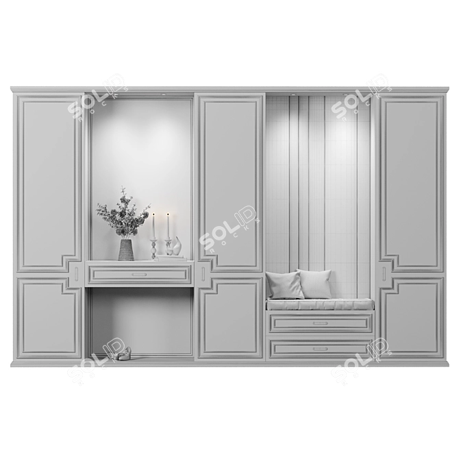  Modern Hallway Furniture Set 3D model image 4