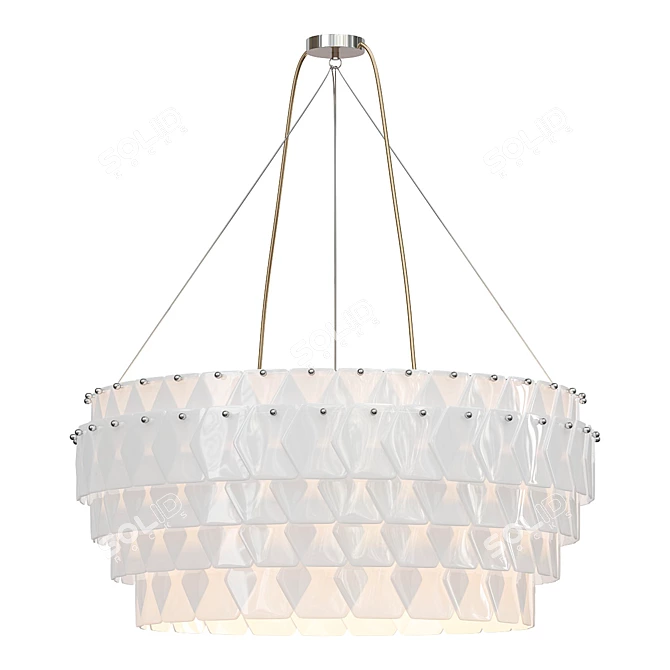  Elegant White Oval Pendant 3D model image 1