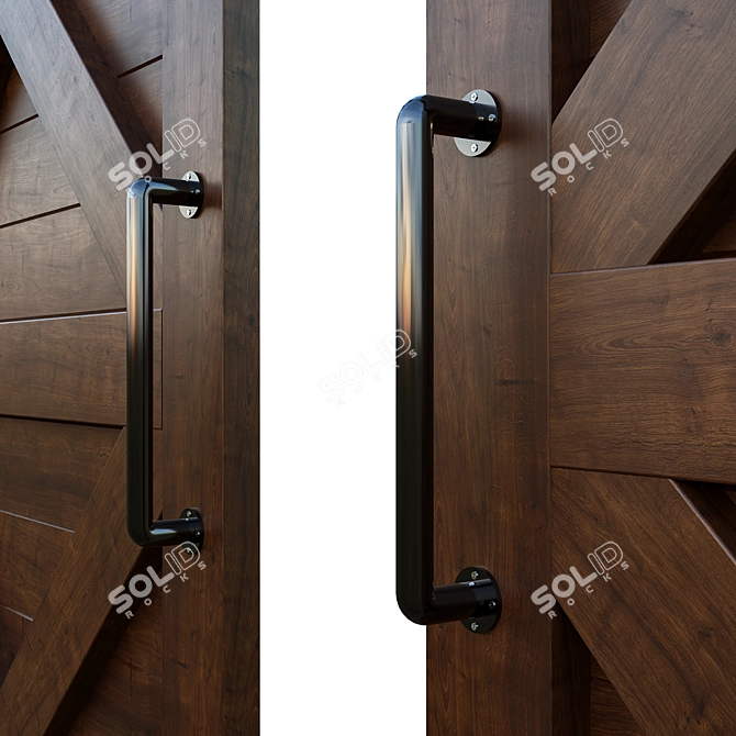 Rustic Barn Door 3D Model 3D model image 2