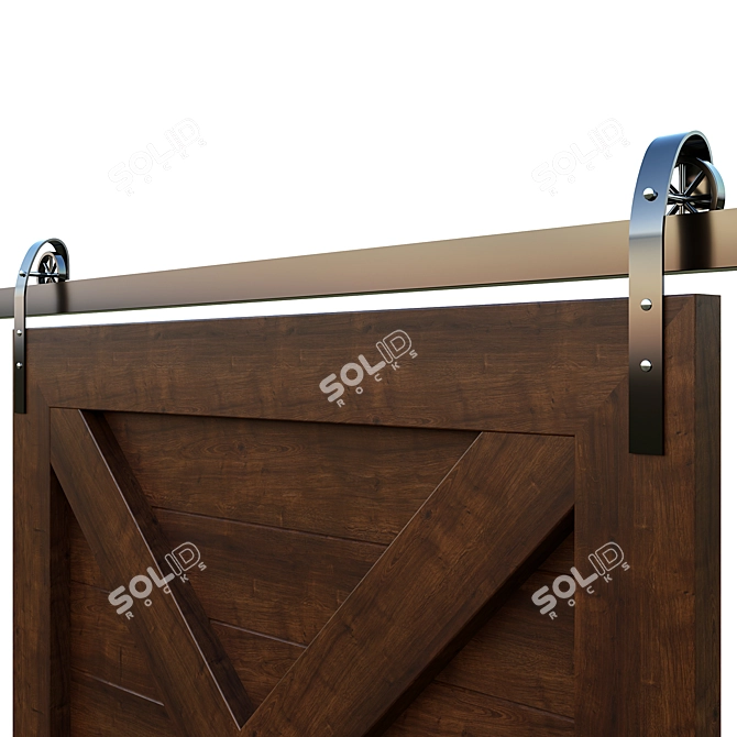 Rustic Barn Door 3D Model 3D model image 4