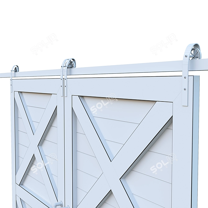 Rustic Barn Door 3D Model 3D model image 6