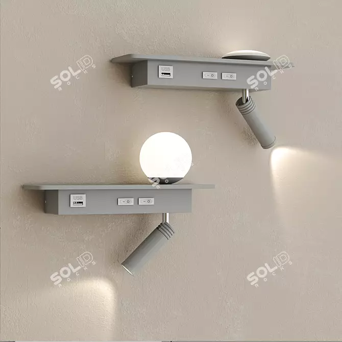 Modern LED Wall Lamp in D26 3D model image 3