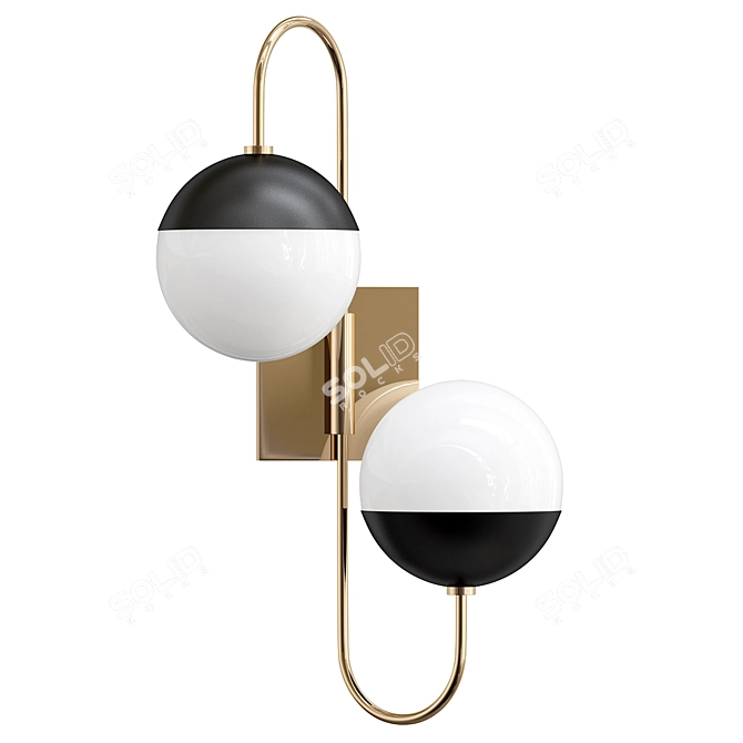 Adjustable Sphere Wall Sconce 3D model image 1