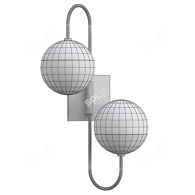 Adjustable Sphere Wall Sconce 3D model image 2