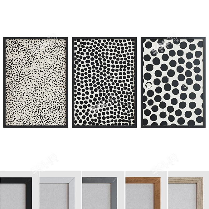 Abstract Modern Picture Frame Set 3D model image 1