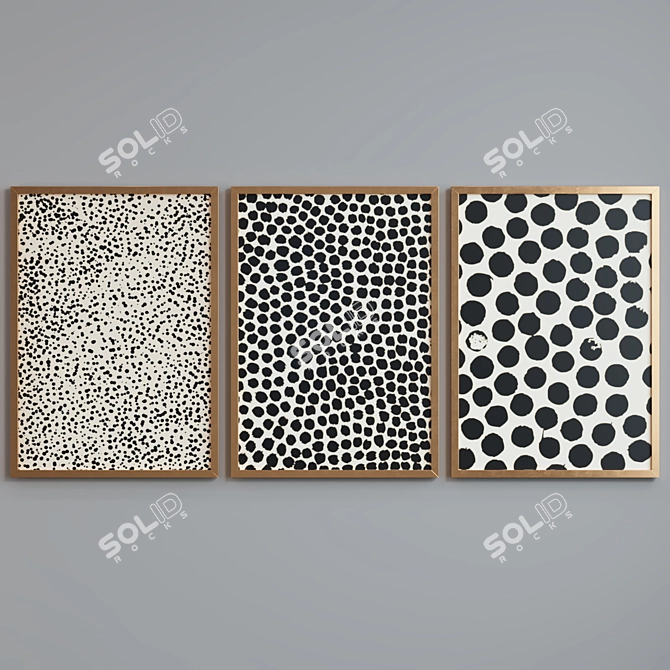 Abstract Modern Picture Frame Set 3D model image 4